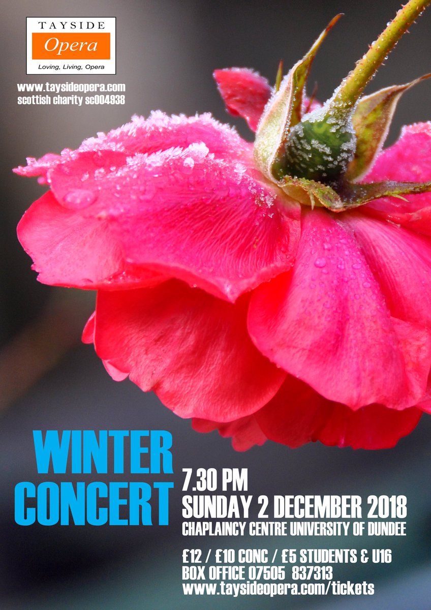 TaysideOpera's tweet photo. La Traviata's spring bloom now has a dusting of early winter frost! We close our 50th anniversary year in style with our winter concert on Sunday 2 December.  Tickets online or from 07505 837313 @FifeOpera @OperaScotland @courier_dundee @BAOSinfo https://t.co/GrsrIlJWgq