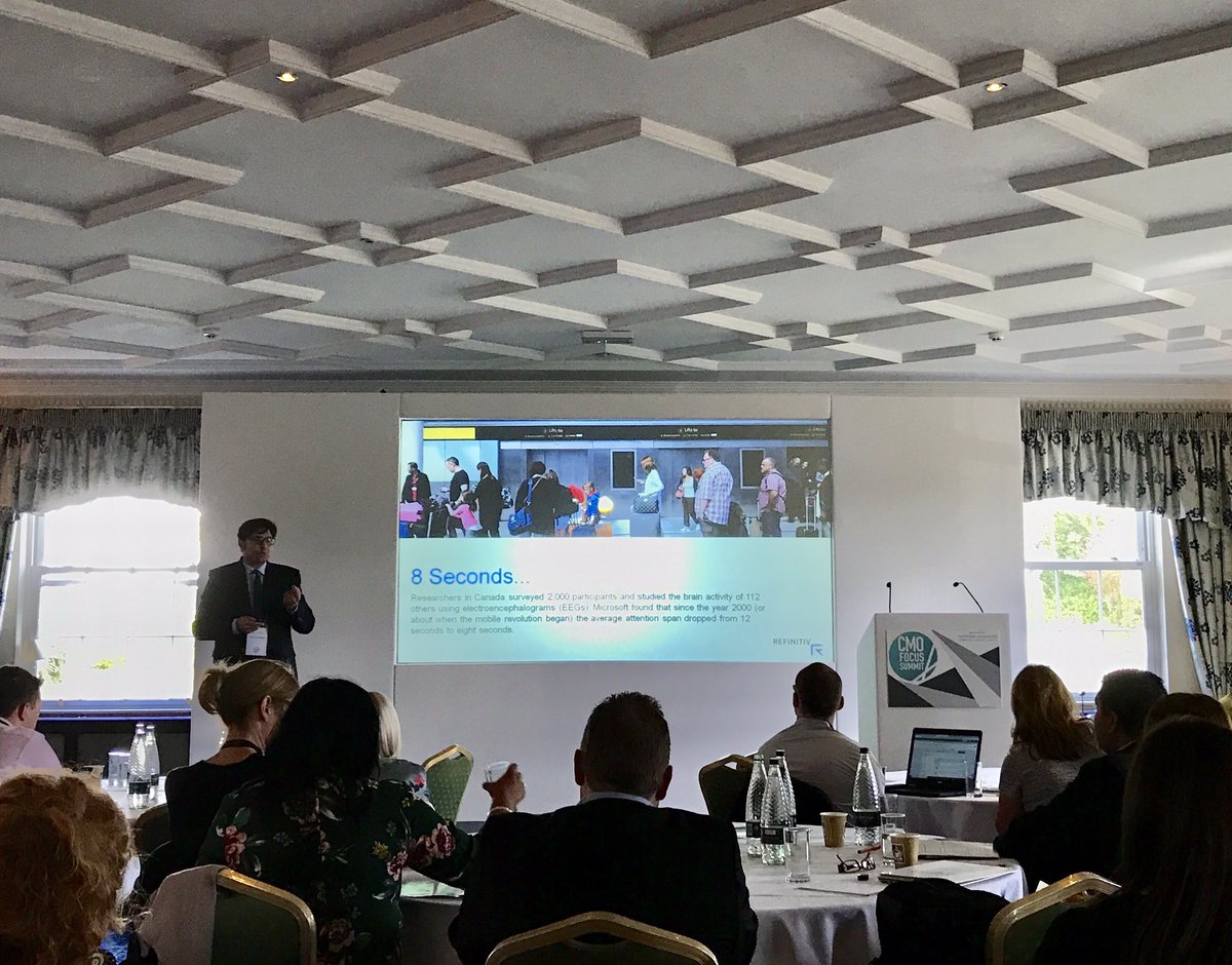 Sarah_H_Linn's tweet photo. What has 2 legs and an 8 second attention span? Humans! @rohanshams at #CMOFS on why it might be easier to target #content #marketing to goldfish (they have a 9 second attention span). https://t.co/UfgzYrrtvp