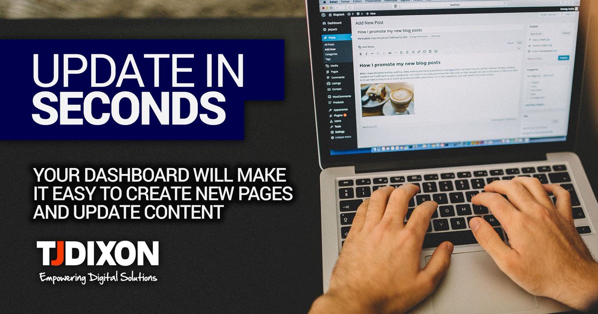 Edit and update your content in seconds with your dedicated website's dashboard. Check out our web design services here: j.mp/2ooTBBe #webdesign #dasboard #wordpress