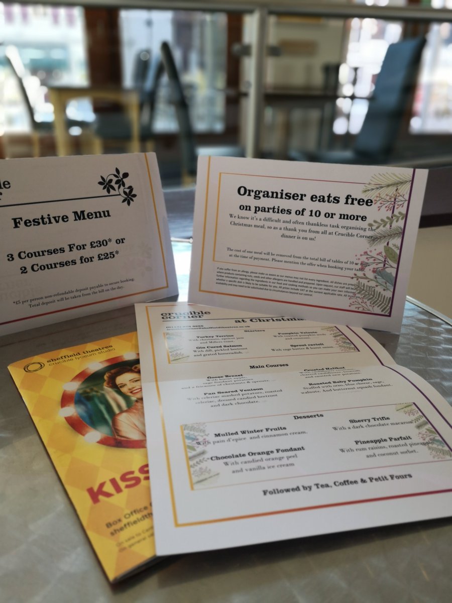 Cru_corner's tweet image. Book now for our spectacular Christmas Fayre menu. For parties of 10 or more, the organiser eats free! Call (0114) 2738255 or e-mail cruciblecorner@sheffieldtheatres.co.uk for details. #christmas