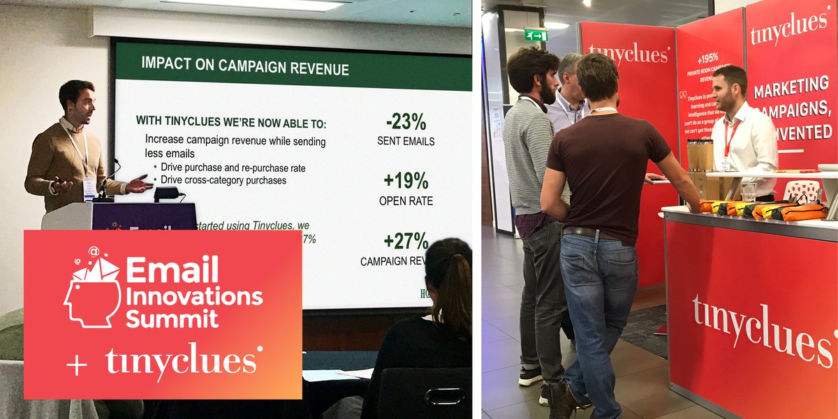 Tinyclues's tweet photo. Last day of #EIS18, we know you're looking forward to discovering the latest innovations in #email #marketing solutions! With #AI for #CampaignIntelligence you can increase engagement &amp; campaign revenue without increasing customer fatigue...visit us today!
https://t.co/89HufzCBZ1 https://t.co/ipsK2kuScy