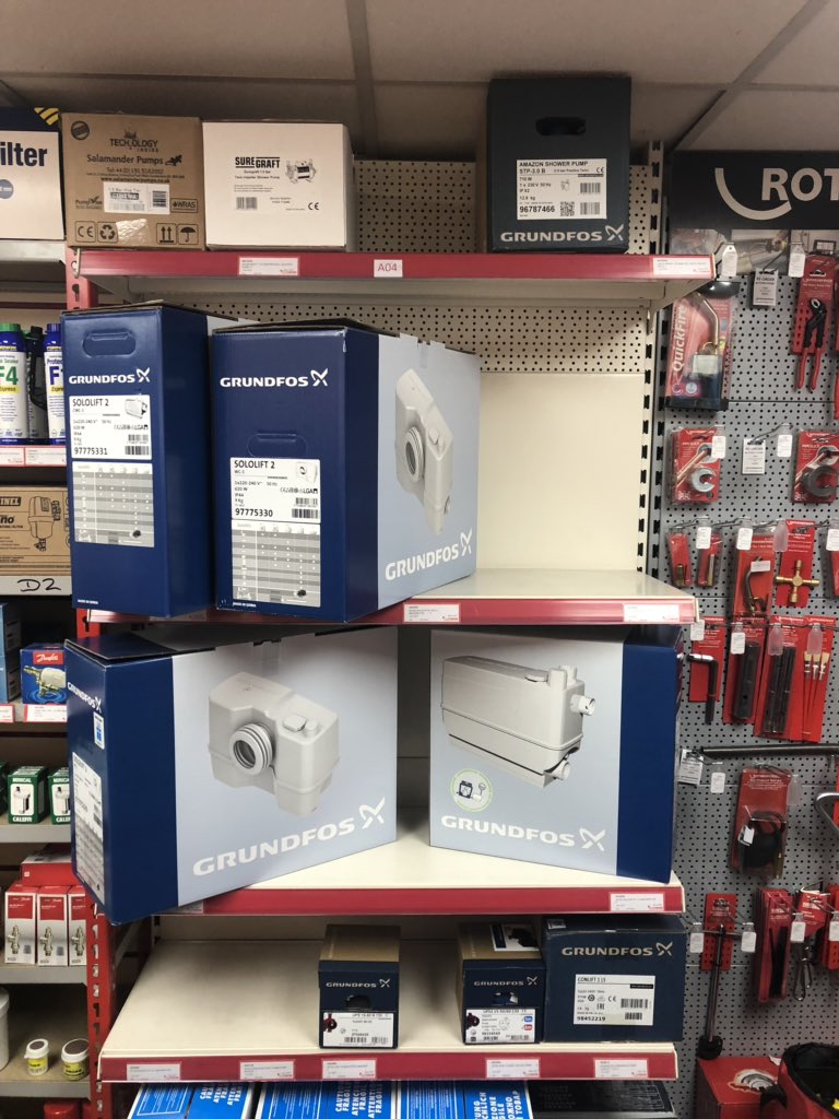 ellisouthin's tweet photo. Always good to see a big Sololift display in @plumbaseuk Charlton 👍🏻 #Sololift2 #grundfos #Plumbase https://t.co/iRNw2OLgji