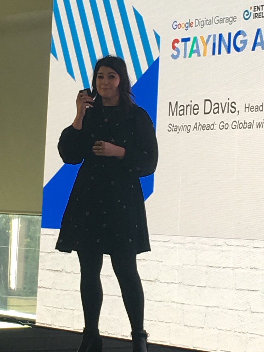 Dorasbeag's tweet photo. Fellow west Corkonian @skibbgal takes to the stage...great opening on how the googlers can’t understand her accent when she’s home! #DigitalMarketing #googleroadshow https://t.co/yoIMCLEEou