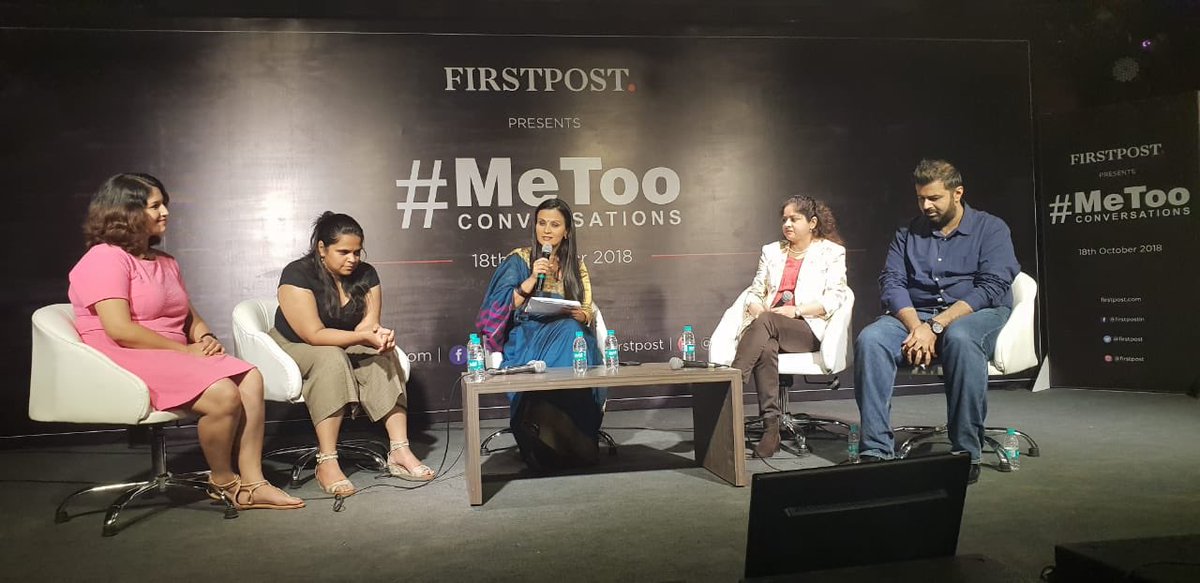firstpost's tweet photo. .@MeghnaPant asks: Why are we not giving women enough platforms and why are we still asking them to not talk? #LetsTalkMeToo
Watch live: https://t.co/8J8RlCoLUE https://t.co/7wImzssbYS