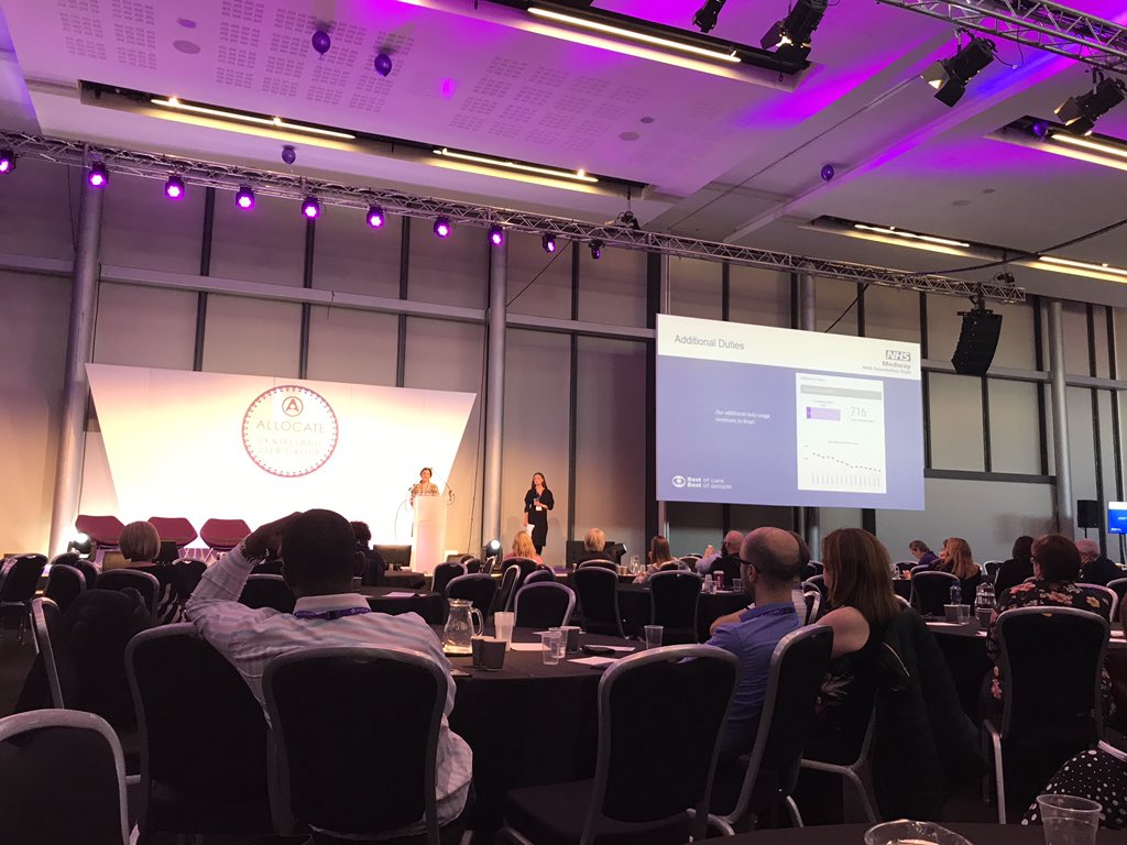 ITTorie's tweet photo. Day 2 at #Allug2018 with @NutkinsHelen learning about Medways roster improvement program, and how to encourage efficient and effective rostering practices, so we can start off on the right foot when @AllocateS #erostering comes to @MidCheshireNHS https://t.co/ENjtMULOin