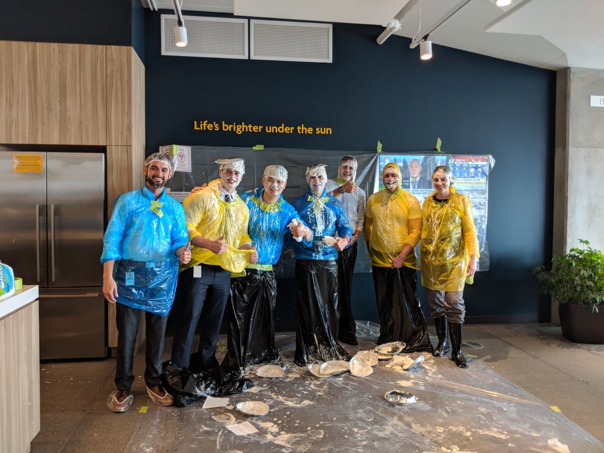 LeoGrepin's tweet photo. Team @SLGI_Canada going the extra mile for @SunLifeCA’s annual @UnitedWay Campaign with a pie throwing fundraiser! Looking great team! ;) @RickHeadrick @jordy_chilcott @lorilandry25 https://t.co/NwIQztKSRX
