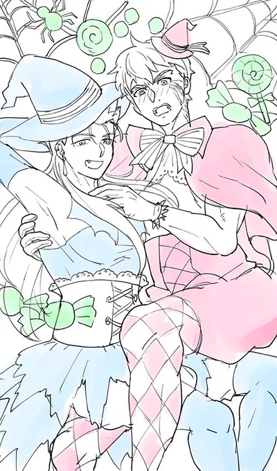弓槍ちゃんでハロウィンの概念礼装もどき描きたいな～～