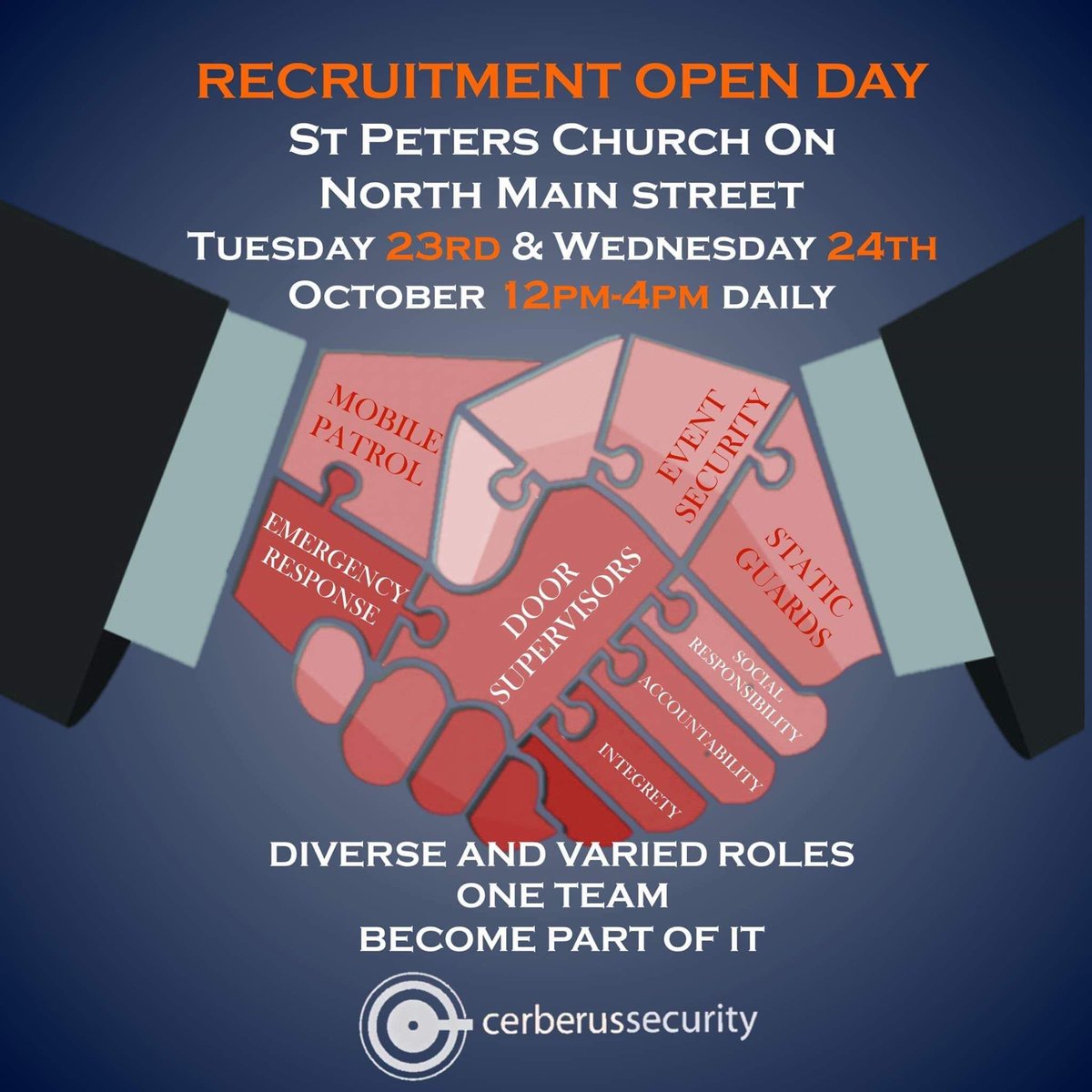Cerberusecurity's tweet photo. Looking for part time security work at some of the best venues that Cork nightlife has to offer? Come along to our recruitment open days next week. Immediate starts for the right candidate PSA license required #Cork . Call 021 241 5166 or info@cerberus.ie for more information. https://t.co/2zSkBikyGs