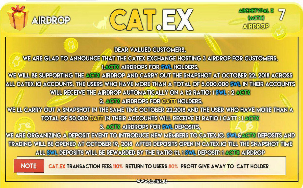 swiftlance1's tweet photo. SWL to be listed on @catexofficial on October 19, 2018 

And Enjoy SWL and ACTX airdrop on CATEX

#ico #Crypto #Airdrop #Bitcoin https://t.co/uwUyhomhao