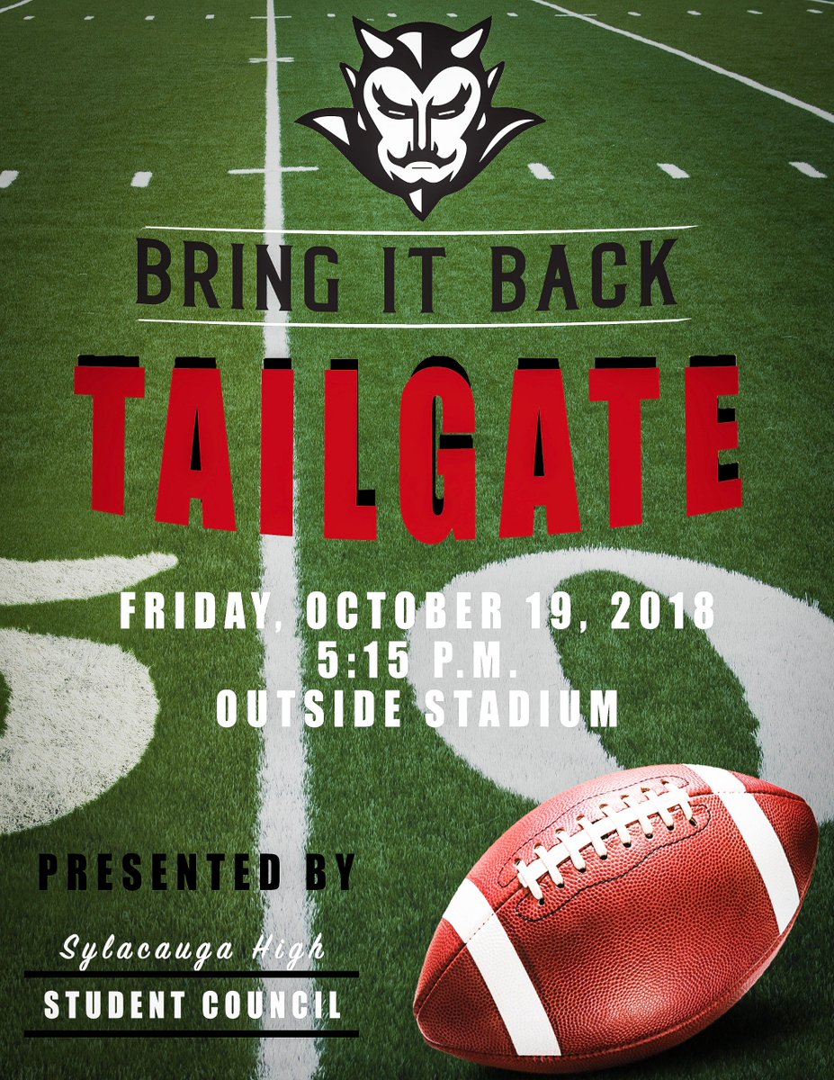 All SCS employees and behind-the-scenes stadium workers are invited to join SHS students for a Tailgate at 5:15 Friday night. #bringitback ! @SCSAggies  <a href="/SylacaugaHS/">SHS High School</a>
