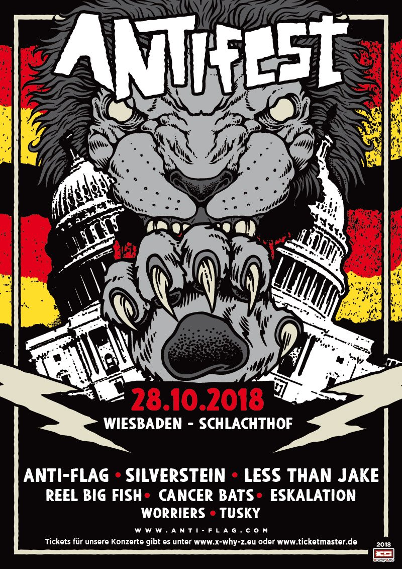 #ANTIfest Wiesbaden, Germany 28.10 at Schlachthof. Please welcome new addition <a href="/eskalationmusik/">ESKALATION</a>! Tickets available @ x-why-z.eu/antifest-ticke…