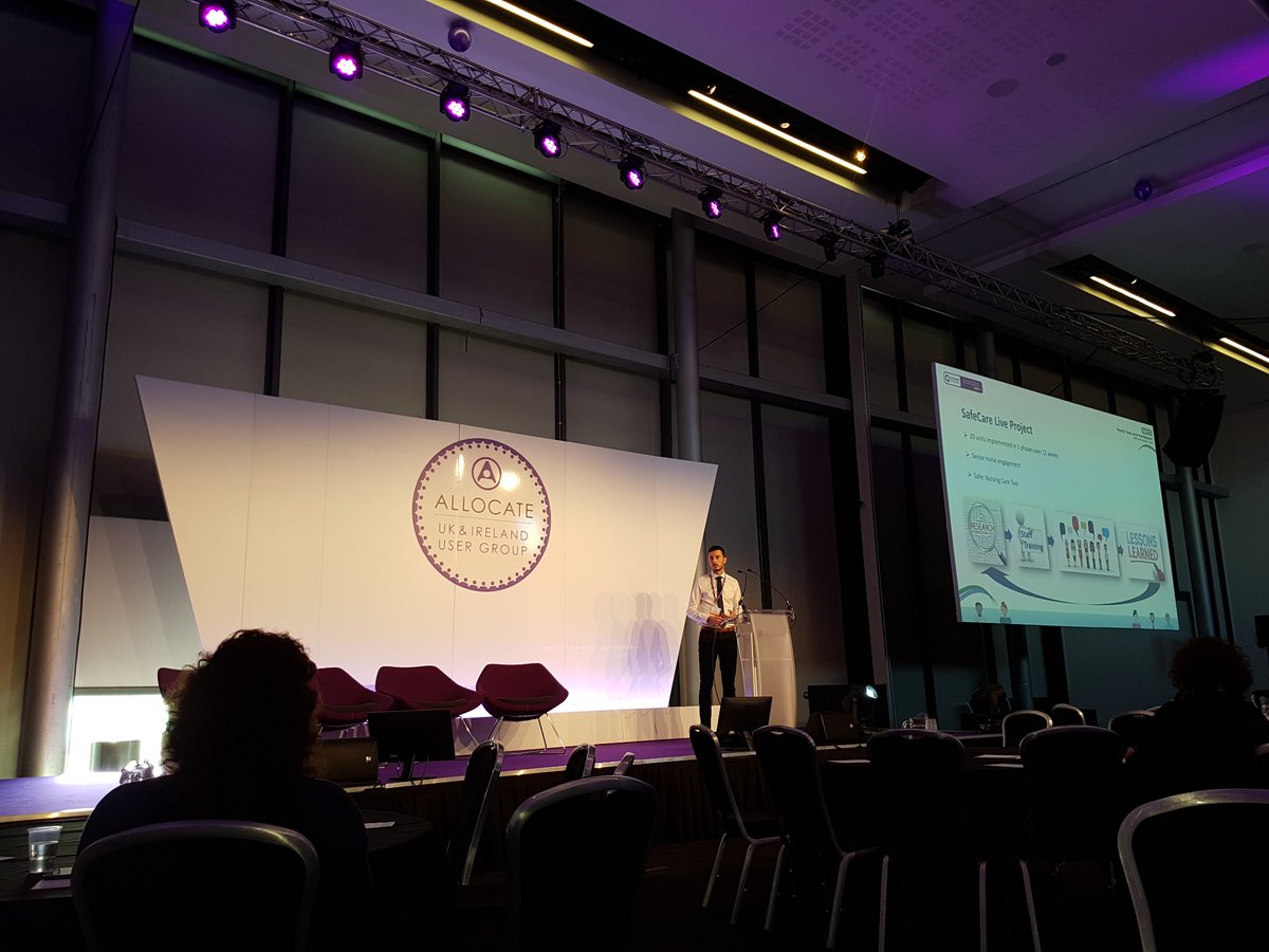 Q_BeatriX's tweet photo. Brilliant SafeCare-Live session from North Tees and Hartlepool: 20 units implemented in 2 phases over 12 weeks #ALLUG2018 @AllocateS https://t.co/JPAOQdzTRY