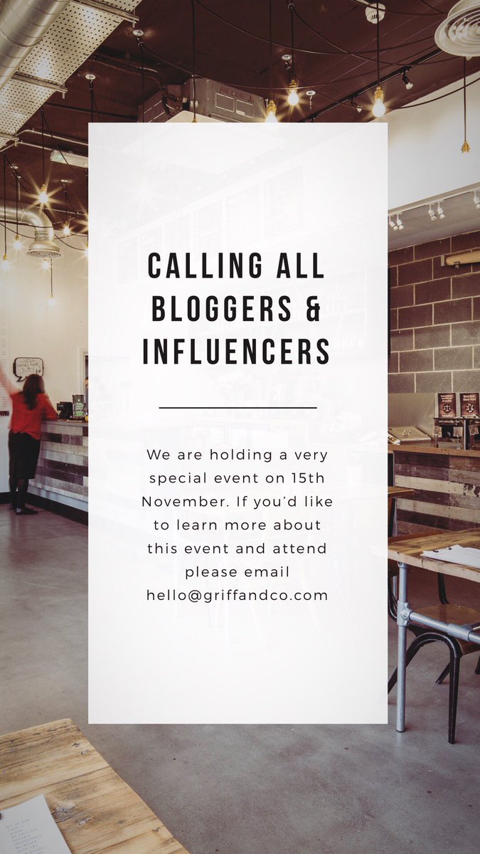 NaturalBham's tweet image. We’re holding a blogger/influencer event on 15th Nov. If you’d like to attend please email hello@griffandco.com and more info will be sent to you. #bloggerevent #foodblogger #influencer