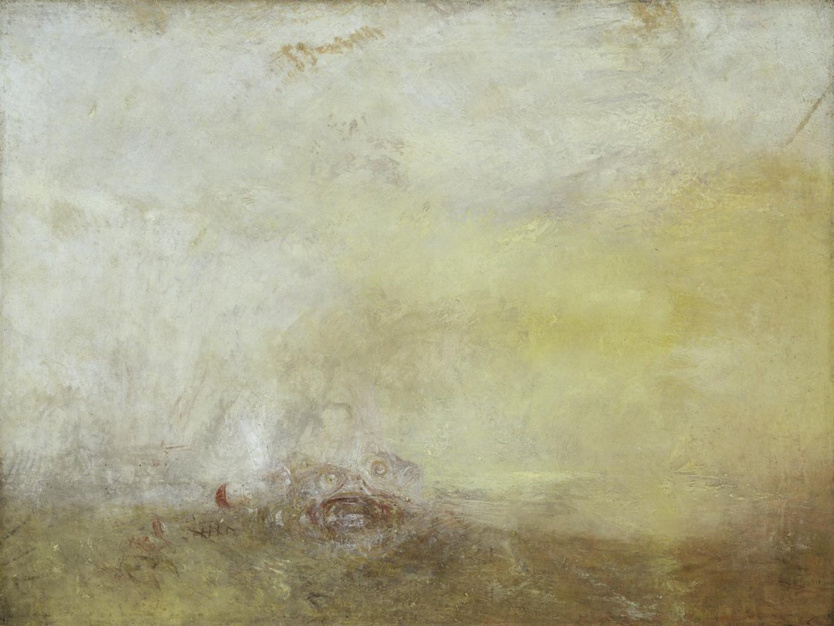 Wonky_Robot's tweet photo. On the subject of great paintings - did JMW Turner REALLY paint Cthulhu? 

"Sunrise with Sea Monster (c.1845)" https://t.co/Exz9JDkgtE