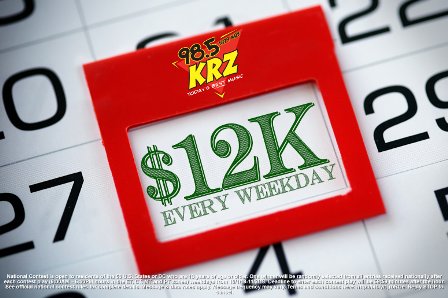 985wkrz's tweet photo. No chance at winning the MegaMillions, but you have a really good shot at $1000 in 10 minutes!  Turn on KRZ &amp; get the CODE WORD at 7a. -Rock #12KaDay #WeGotYourMoney https://t.co/KXpSNpDrXL