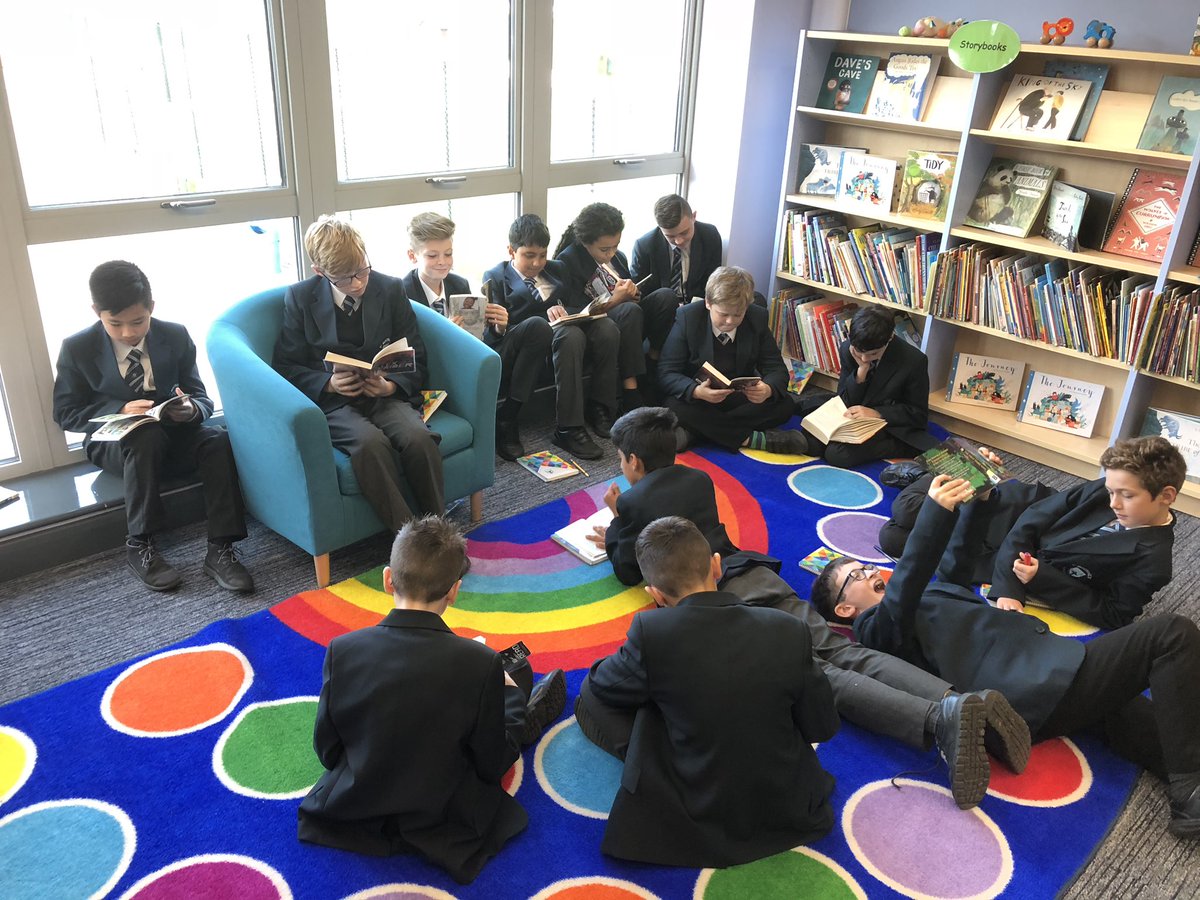 Crisis in boys’ reading? Not here <a href="/StMichaelsBucks/">StMichaelsBucks</a> in our fantastic new library. This picture was NOT set up!