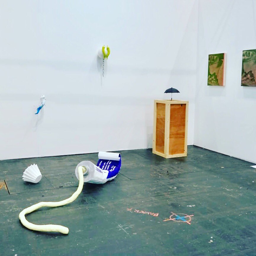 ParadiseWrks's tweet photo. So proud of our booth at this yearโs @McrContemporary! Curated by in house curatorial duo #showmeup AKA @KieranLeach_ & @p_Innes it showcased work by studio members @CherryTenneson @louisegiovanell #richardhughes & #robinbroadley ๐ด๐ฅ๐ฅ๐ https://t.co/GZMf41Denb