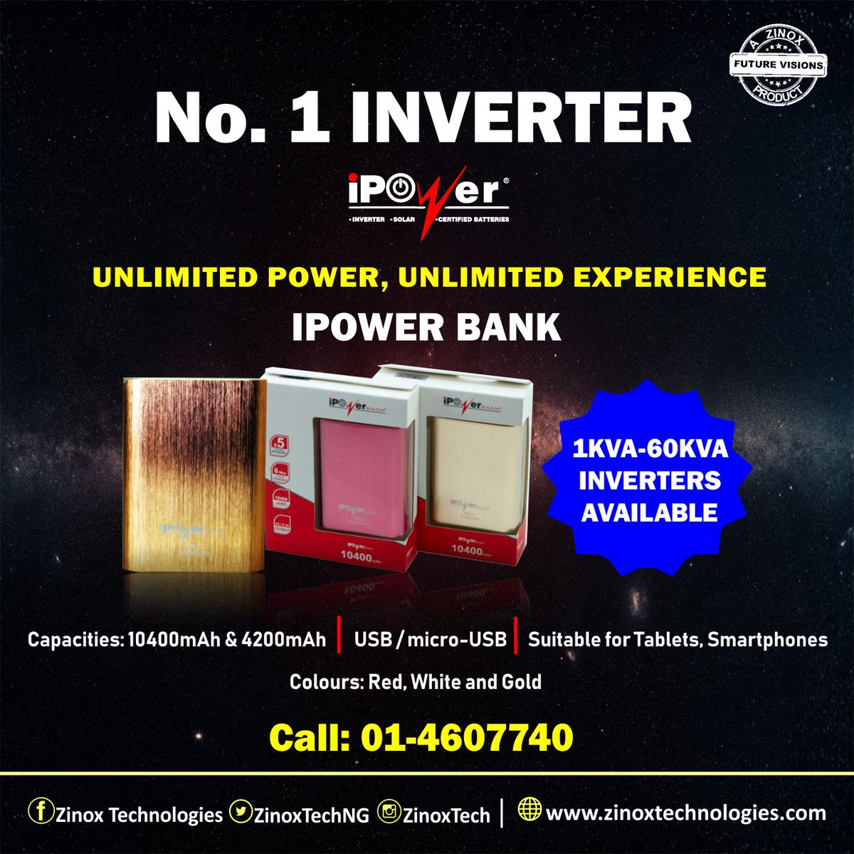 ZinoxTechNG's tweet photo. Our iPower power banks are long lasting and dependable. #ZinoxTechnologies #ZinoxTech #iPowerPowerBanks https://t.co/Z84kWPuTTF