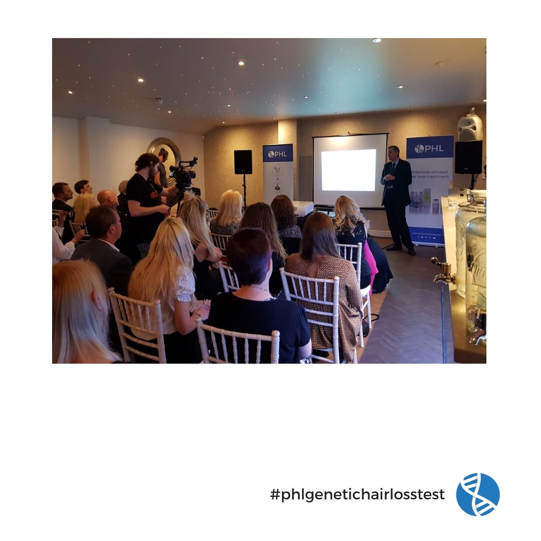 phl_uk's tweet photo. We are very proud of the science behind our Genetic Hair Loss Test. Here is Dr. Alex Knight sharing the innovative test with our guests at our September launch event. Want to find out your hair loss risk? Click https://t.co/bOGWQNaUb8 #hairloss https://t.co/AbVUFdrRLq