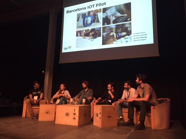 decodeproject's tweet photo. Distributed Technologies for Data Sovereignty Panel: Mara Balestrini &amp; Guillem Camprodon share the #Barcelona #Decode #IoT Pilot with Smart Citizen  #DecodeBCN #CiutatOberta #flossbcn #DCDF18 https://t.co/Q7azuRVHN7