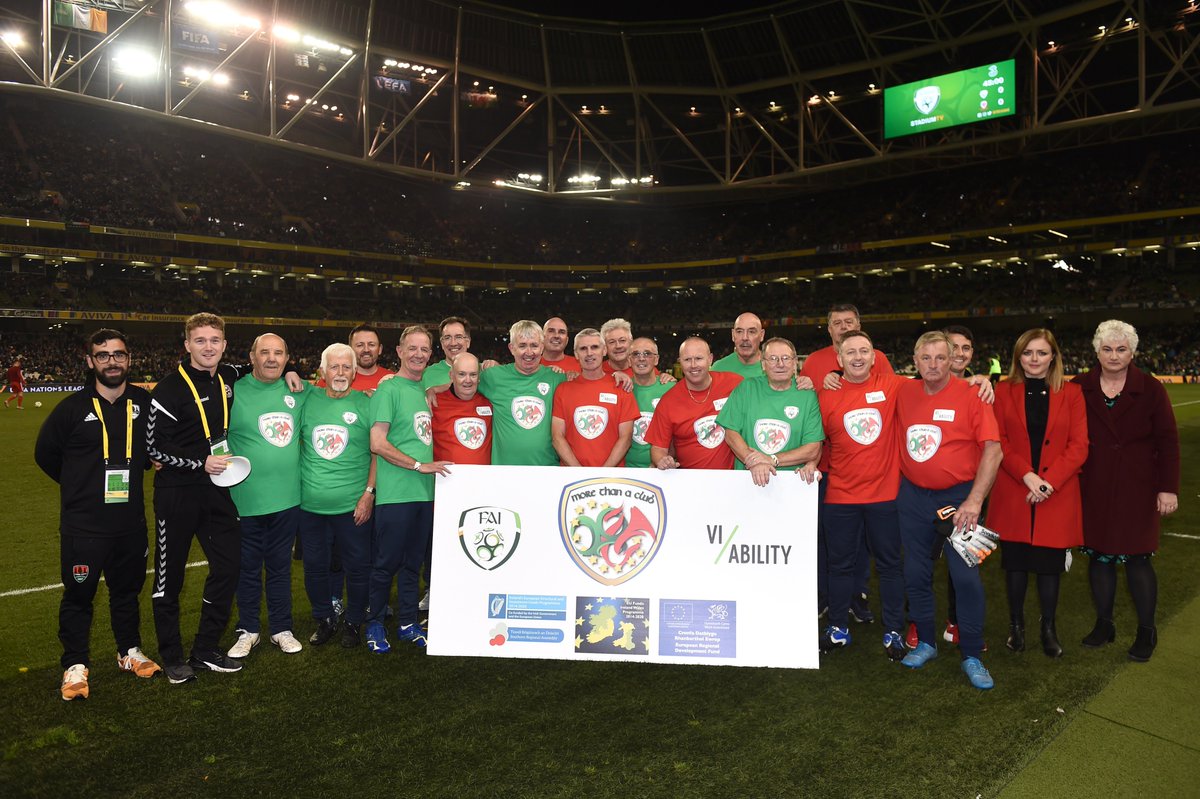 IrelandFootball's tweet photo. On Tuesday night, Walking Footballers from Ireland and Wales took part in a half-time match at @AVIVAStadium as part of @FAI_MTAC 

➡️ https://t.co/c4AwScqjuW #IrelandWales https://t.co/P5ZGtkMPhb