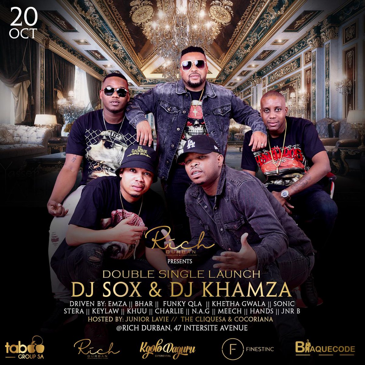 DJSOXsa's tweet photo. I feel like giving away a few tickets to our #DoubleSingleLaunch happening this Saturday @Rich_Durban !!!!! Ubani engihamba naye??? Press RETWEET & you might be lucky!!!!!
#NgiphetheIzinto #Sojaivab more new music dropping soon🔥💣🙌 https://t.co/9LjTxrcoWC