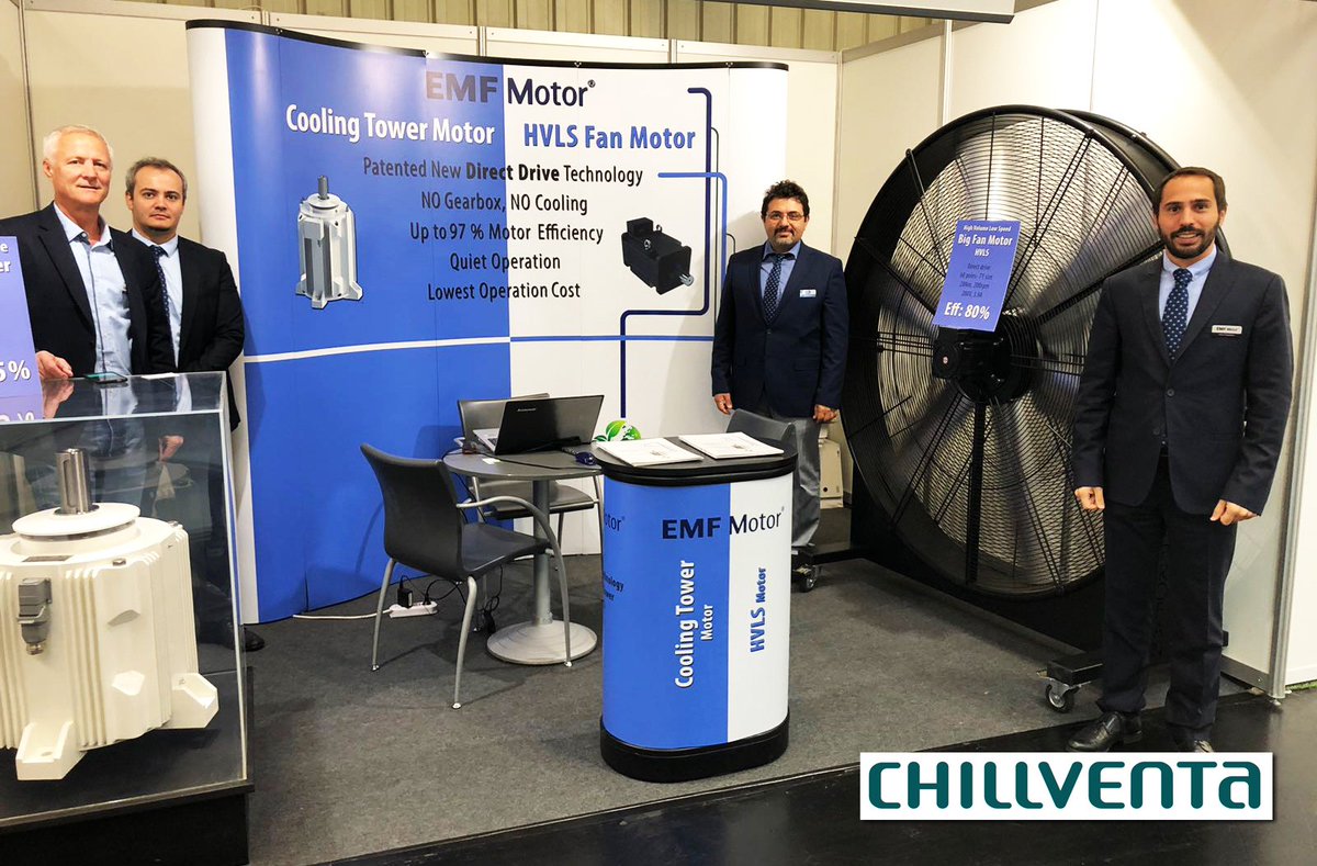 emfmotor's tweet photo. Last day on @Chillventa! on Hall 4- 248 with #directdrive motors for #HVLS and #CoolingTower!  #NOGearbox,  #NOCooling, Up to 97% Motor #Efficiency, Quiet Operation, Lowest Operation Cost #TheMostEfficienctMotor https://t.co/eg63iWNTda