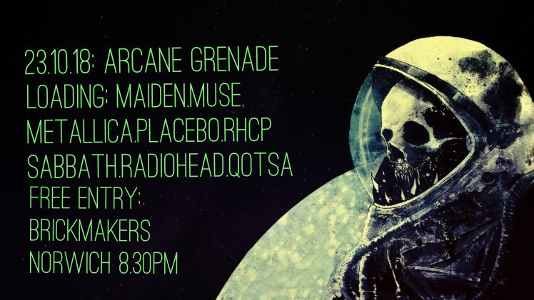 arcanegrenade's tweet photo. @thebrickmakers Tuesday night gig #norwich come down after you have had a beer at the beer fest. https://t.co/SraICHs8u1