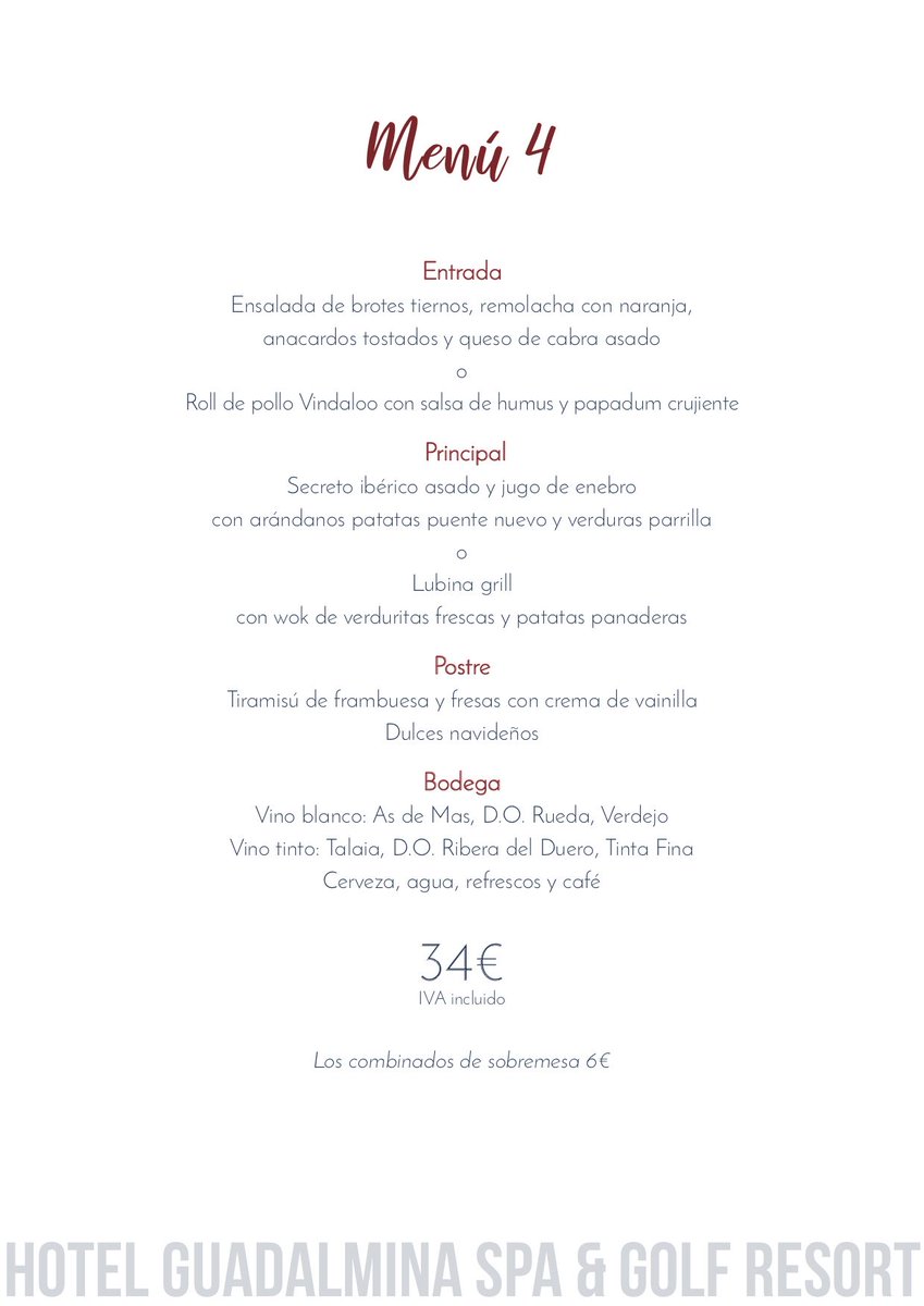 HotelGuadalmina's tweet photo. Queridos amig@s, ya tenemos disponibles nuestros menús navideños para grupos. Aquí menús 3 y 4.
952 88 22 11
eventos@hotelguadalmina.com
reservas@hotelguadalmina.com https://t.co/LcebmQg2X0