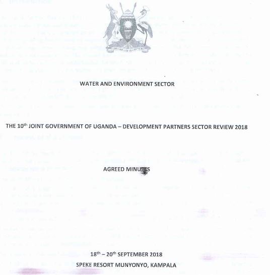 The 10th Joint Government of Uganda- Development Partners Sector Review 2018 Agreed Minutes. <a href="/min_waterUg/">MINISTRY OF WATER AND ENVIRONMENT 🇺🇬</a> is committed to scaling up irrigation focusing on mini solar powered irrigation across the country. bit.ly/2EwZnpX