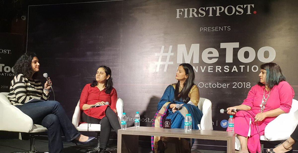 firstpost's tweet photo. “My concern is the companies in the retail sector where you don’t have an HR member available constantly,” says Deepa Bhatia, who works as a statistician. #LetsTalkMeToo
Watch the #MeTooConversations live: https://t.co/mWV27q7PFR https://t.co/oxvsoDRrtU
