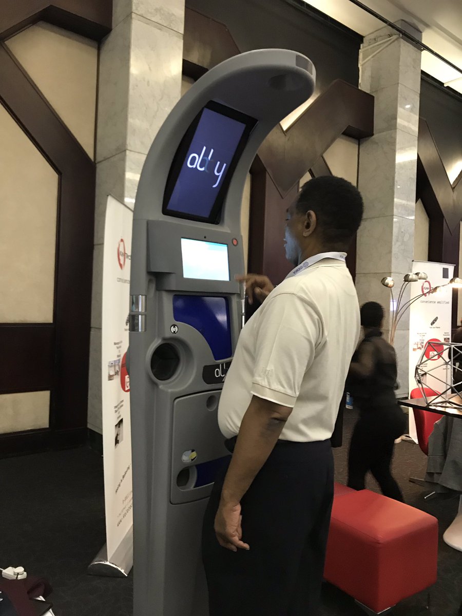 josh_lasker's tweet photo. @The1873FM chairman Mutumwa Mawere getting his 2 minute health assessment on Abby at the @HISummitAfrica https://t.co/1LlqNHKQpe