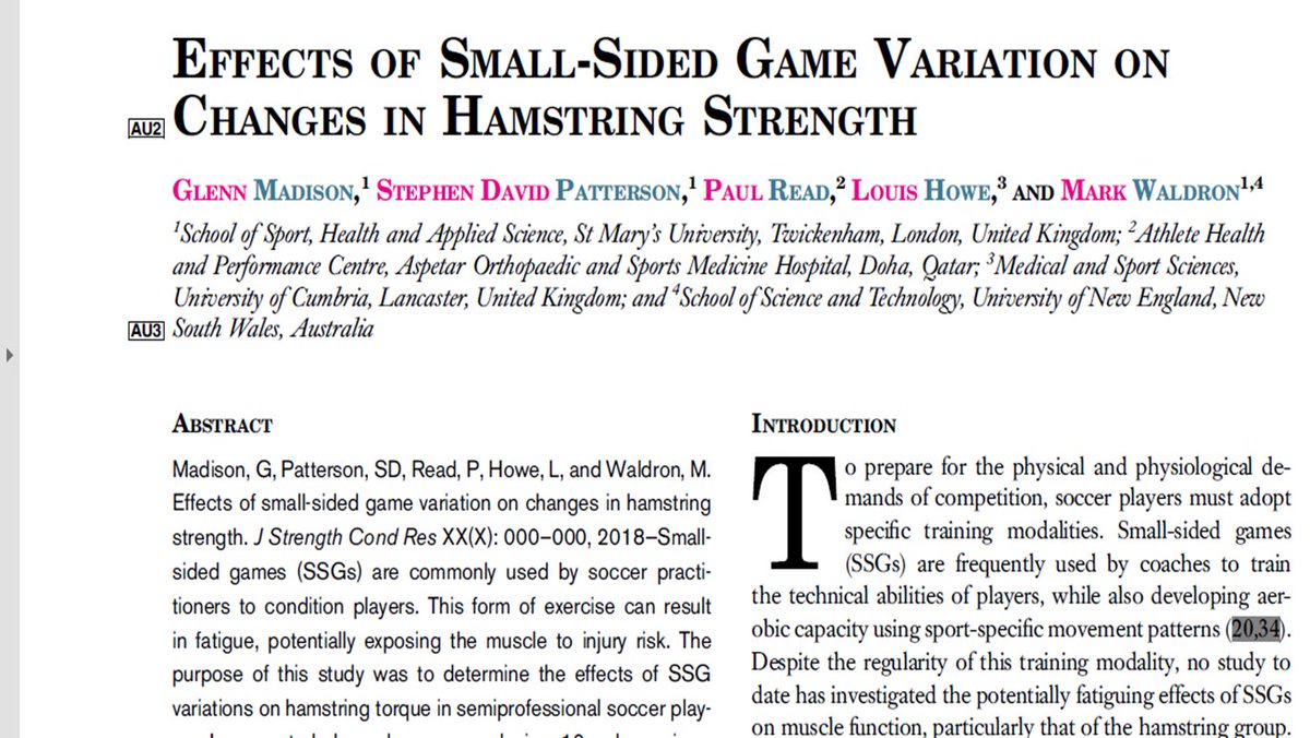 Delighted for MSc S&C student @ConditioningCo5 to publish his work! Thnx to @statsports @ValdPerformance & all co-authors. @StMarysSHAS