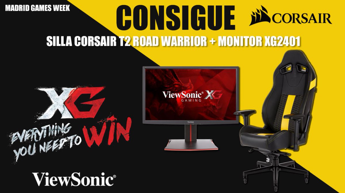 ViewSonicES's tweet photo. 🔶 CONCURSO VIEWSONIC + CORSAIR 🔶

⬇️ ¿Cómo participar? ⬇️
🔸 Sigue a @ViewSonicES y @CorsairSpain 
🔸 RT al tweet
🔸 Responde con el HT #CorsairViewsonicMGW: 
¿De qué material está hecho el armazón de la T2? 
¿Cuál es la resolución del monitor XG2401? 
🔸 Finaliza 29/10 https://t.co/MlGT3AFm0R