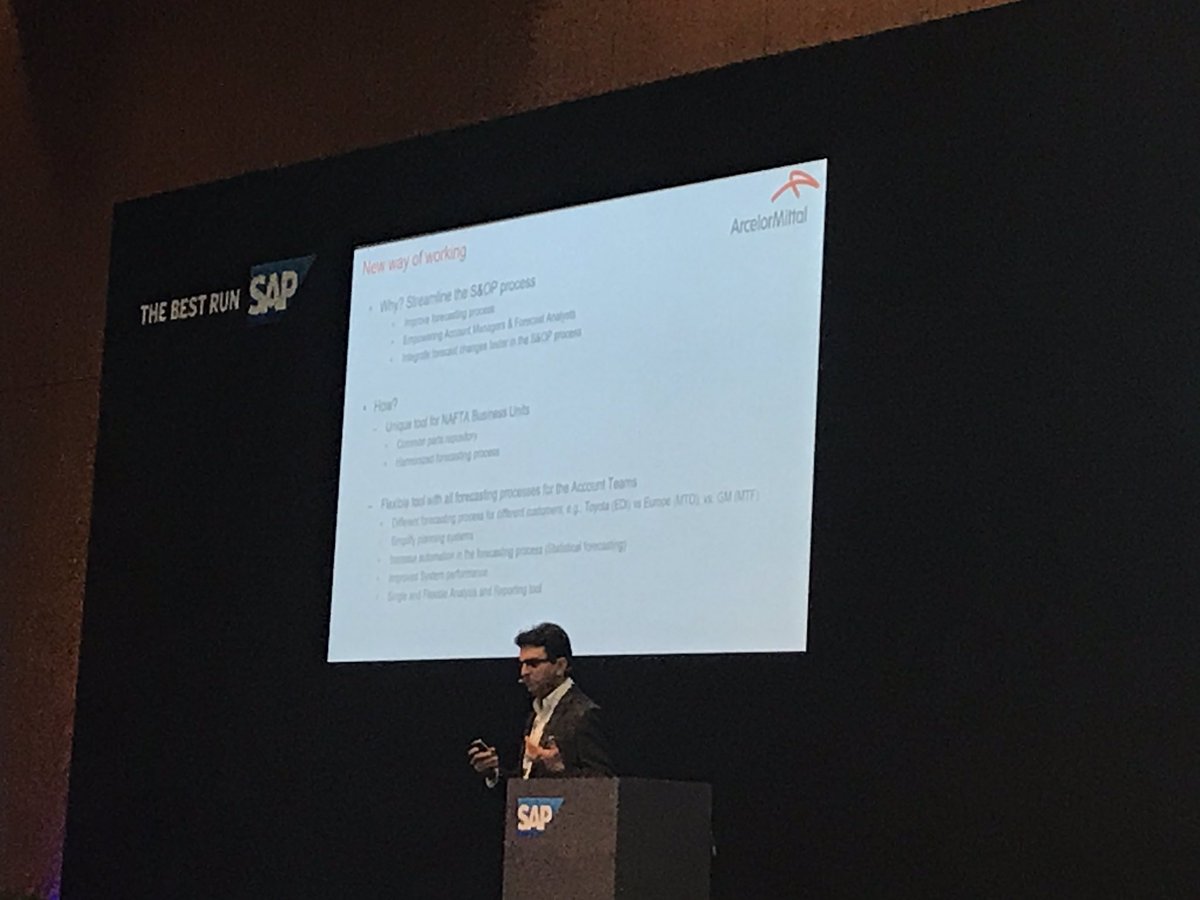 4stefankoch's tweet image. Mateus Vilaca explains at  #SAPMMConf how ArcelorMittal is using SAP IBP to improve Steel forecasting @SAPMillMining