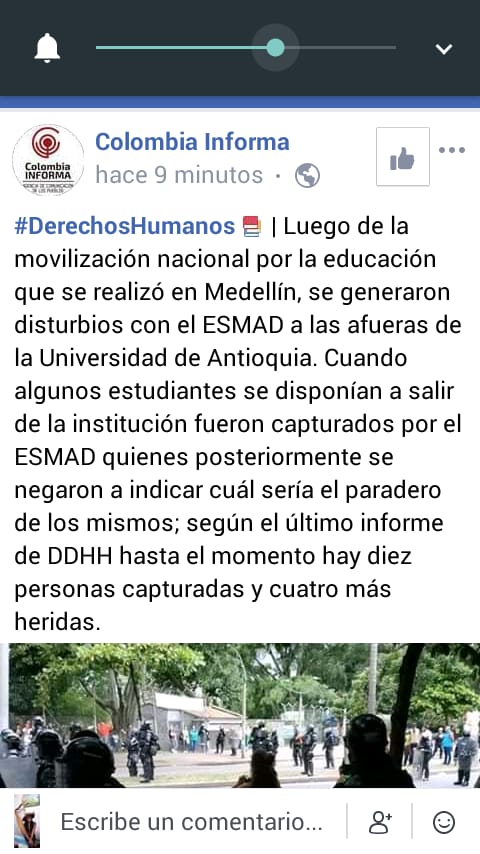 EstudiantilFe's tweet photo. Rechazamos totalmente los ataques de la fuerza pública contra la comunidad estudiantil. Somos estudiantes luchando por nuestros derechos, no delincuentes. https://t.co/qOVOKeatNj