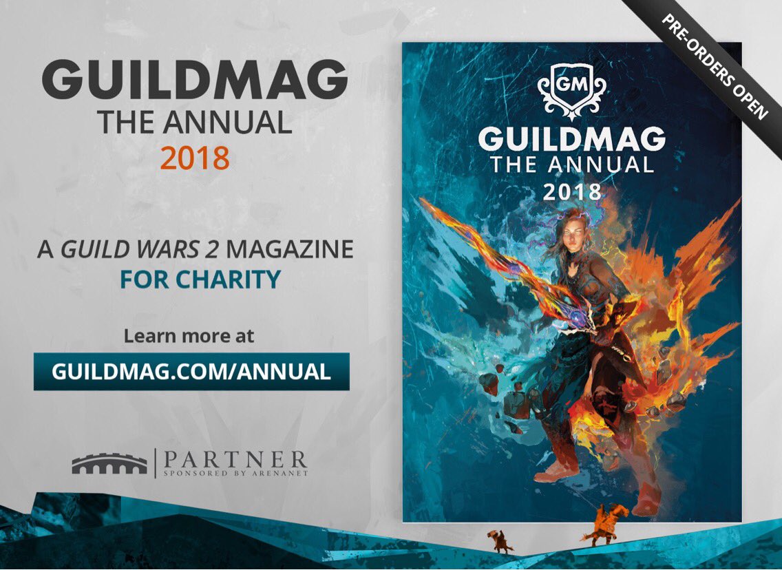 GuildMag's tweet photo. We’ve reached our first goal: 100 magazines ordered! That’s $500 raised for @WChildCancer, enough to help treat 10 children in Cameroon for an entire year! Will you help us do more? Pre-order at https://t.co/josiWAT0v2! RT for a chance to win 400 gems! #GuildWars2 #GW2 https://t.co/1xhexAQO9Q