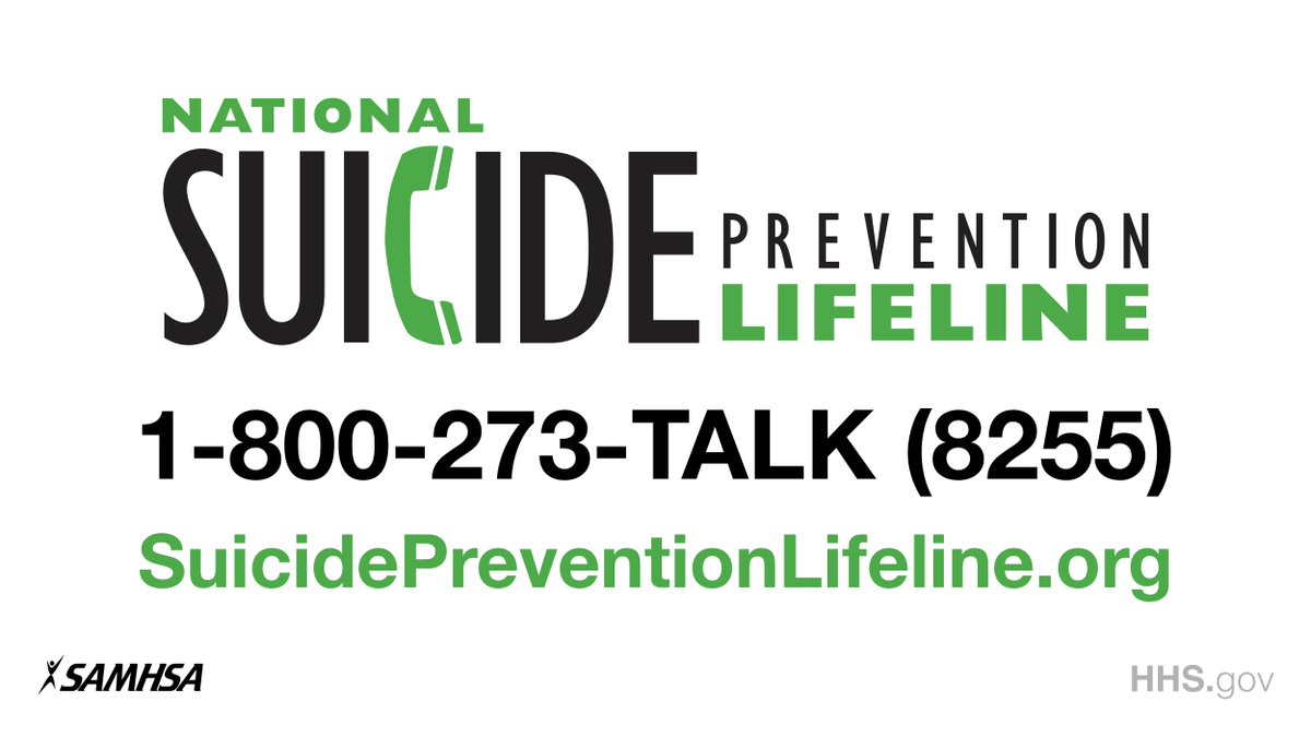 samhsagov's tweet photo. SAMHSA continues to support the National #SuicidePrevention Lifeline @800273TALK. Help is available. Speak confidentially to a trained crisis counselor 24/7/365 https://t.co/BZNbCO9cJY https://t.co/5uhrpwATjr