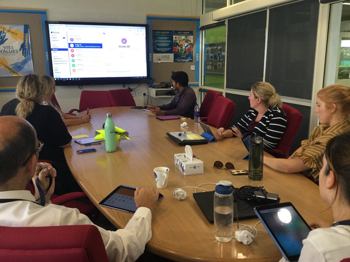 Our grade 2 teachers are excited to start a Apple manager iPad pilot trial next week. 6 iPads in their class permanently, which will store growing individual student digital portfolios. @VISS_UAE