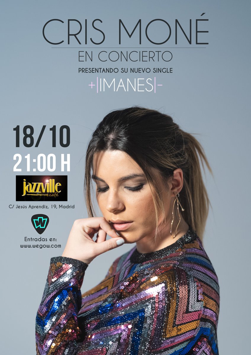 Esta noche estaremos arropando a <a href="/CrisMoneOficial/">Cris Moné</a> en su primer concierto desde que forma parte de nuestra oficina. ¡Toda la suerte del mundo Cris! Consigue ya tu entrada en wegow.com/conciertos/cri…