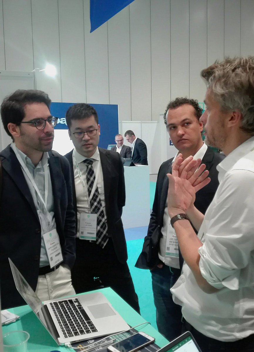 BIMCHAIN's tweet photo. An interested audience, in our Demo show that integrates #Autodesk ecosystem with #Blockchain. We show undeniable traceability across software and data format, that reinforces accountability and liability protection in a #BIM model  @DigiConWeek #DCW2018 https://t.co/PT5w5LZ7Hv
