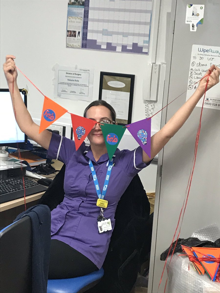 NatashaRolls1's tweet photo. Fab bunting preparation for tomorrow's fabchange event @UHBristolNHS 10-3 BHI Atrium @gbtpo @ellywelly87 @RorySpanton https://t.co/TaX7qh9FuS
