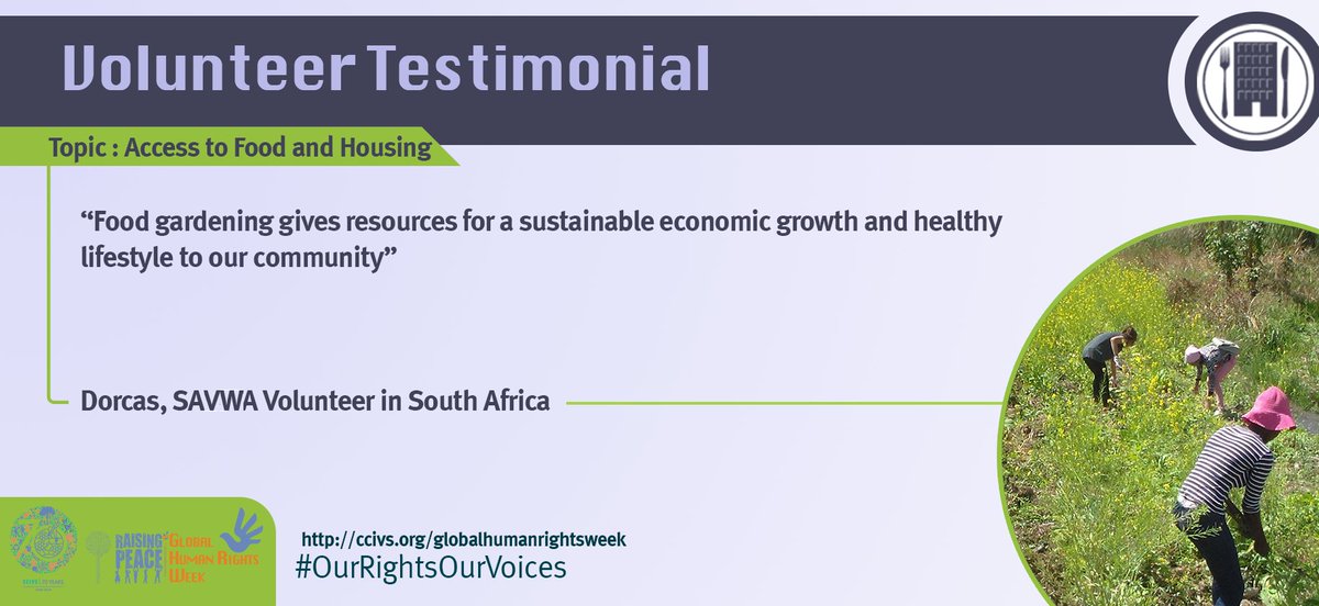 sawc18's tweet photo. Here is a message from South Africa for day 3 of the GHRW, focused on the Rights to Food &amp; Housing! #OurRightsOurVoices @coe @europeanyouthfoundation https://t.co/waCHcZeW2i