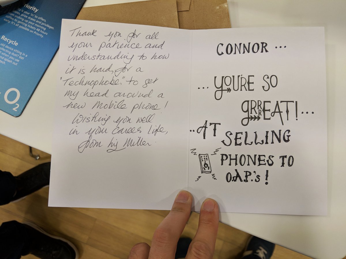 TD_Morpeth's tweet image. Our man Connor has received this amazing personalised thank you card off a very grateful customer for the service she received of him!! With top notch calligraphy and fancy pen-man-ship 😁

@lindasfjones @daleclark22 @ajleems @neilstorey1 @DanMawson_ @SandersonArcade @O2 

#whyo2