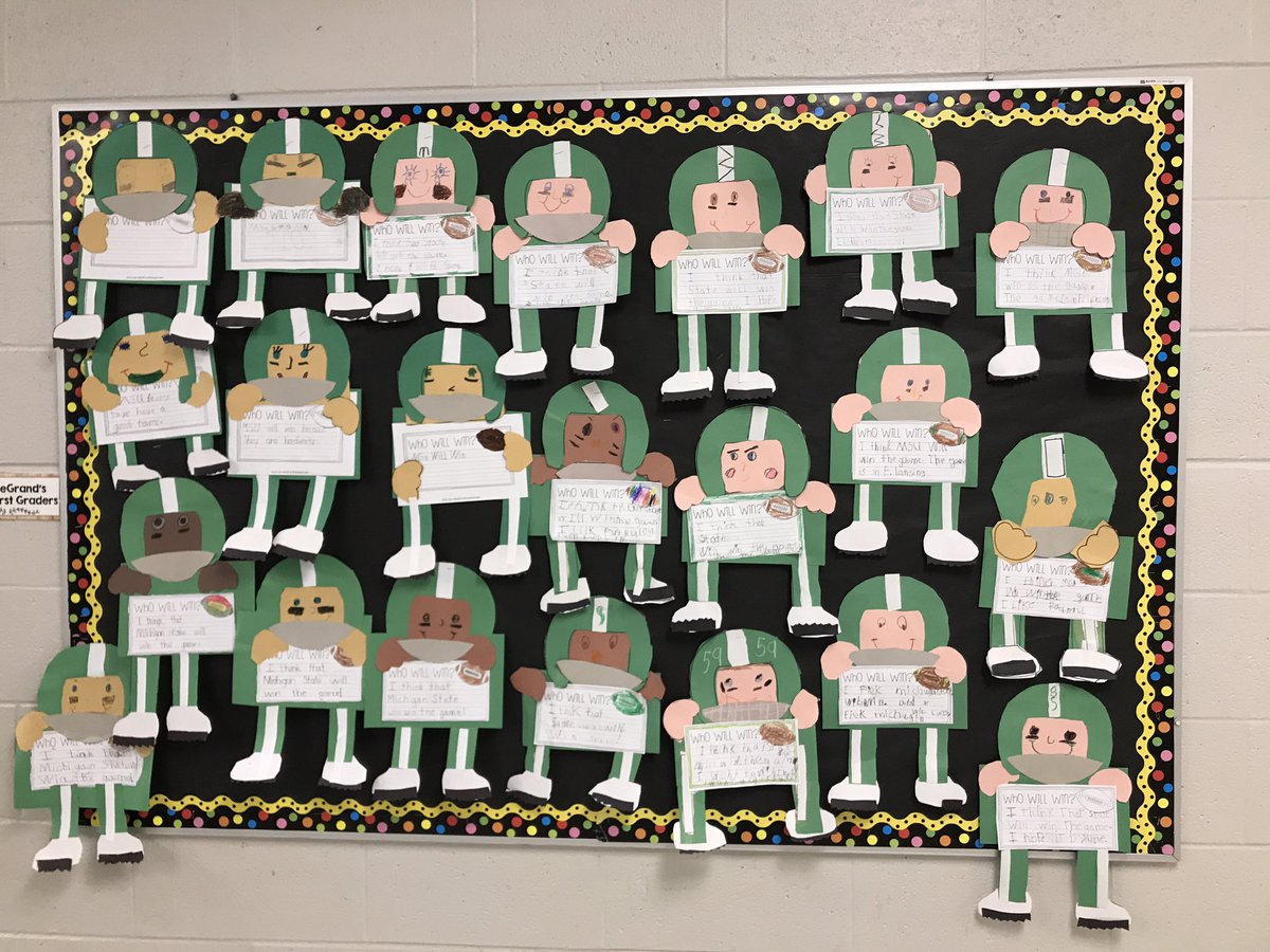 missschoonover's tweet photo. So excited for our 1st grade tailgate! #whowillwin #rivalryfun @EDventuresN1st @moore2luvnfirst @MrsJunga @misterhanlon https://t.co/xJqcuGziEo