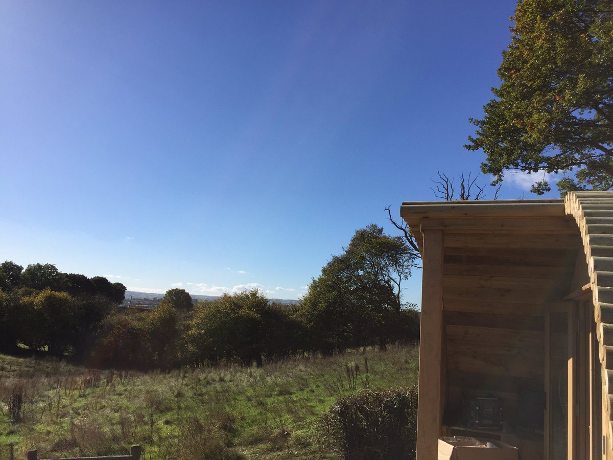 #beautiful #sunny #autumn day here #log #cabin building in #mid #Wales