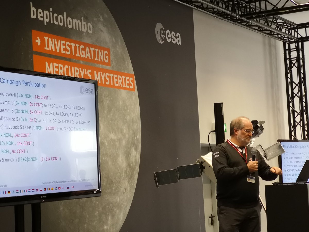 esaoperations's tweet photo. More from the #BepiColombo🛰️ pre-launch briefing...
#ProductAssurance
#FlightDynamincs
#SimulationCampaign
#Contingencies
"How do you read me?"
“5 by 5"
Communications are GREEN for #launch
🎥Watch live at https://t.co/pDwQmkvqDR
✔️✔️✔️✔️✔️✔️✔️✔️ https://t.co/3qtUNYsMOS
