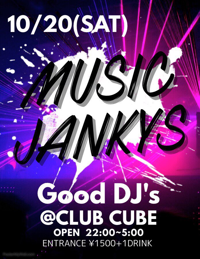 HAlTrvTLUN2fZF8's tweet photo. ✨🎉明後日！前売り120枚突破🎉✨ 
「MUSIC JANKYS」
今回は📍@CLUB CUBE での開催！
新しい環境で「JANKYS」は
ブチかまします🕺🕺🏻
また皆で酒を飲み、いい音楽を聴いて踊り
最高の想い出を築ける様
準備しますので
どうぞ宜しくお願いします🌈 📍@CLUB.CUBE
📌10/20(土) https://t.co/4YEAKZG2ZW