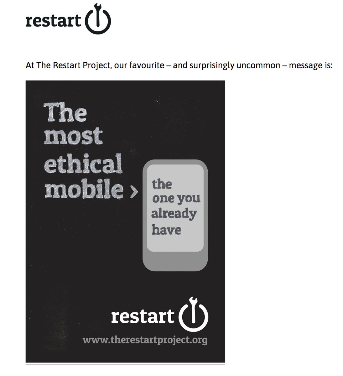 BlossomCarrasco's tweet photo. Great to have designed this poster for @RestartProject. An ongoing battle.Check out https://t.co/Y87pV9lr2a …
#RightToRepair #ethicalmob @Fairphone #ThrowbackThursday Copy in image by @RestartProject https://t.co/5rqkzjNHjq
