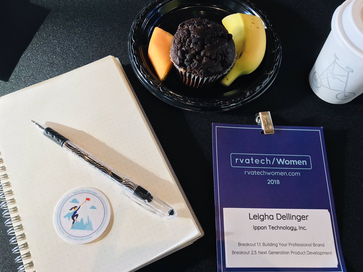 LDellingerDev's tweet photo. Ready for #rvatechwomen to begin! Yay #ladiesofippon let’s do this! #techyesshecan @Women_etc Thank you @IpponUSA for the tickets!! https://t.co/fUhQh2TU8W